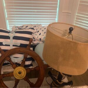 Lush Whale Rev Quilt Bedding Set w Sheets,  Throw, Anchor Lamp, Steering Wheel
